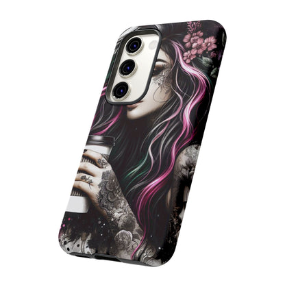 Tattooed Serenity – Gothic Coffee Lover Mobile Cover