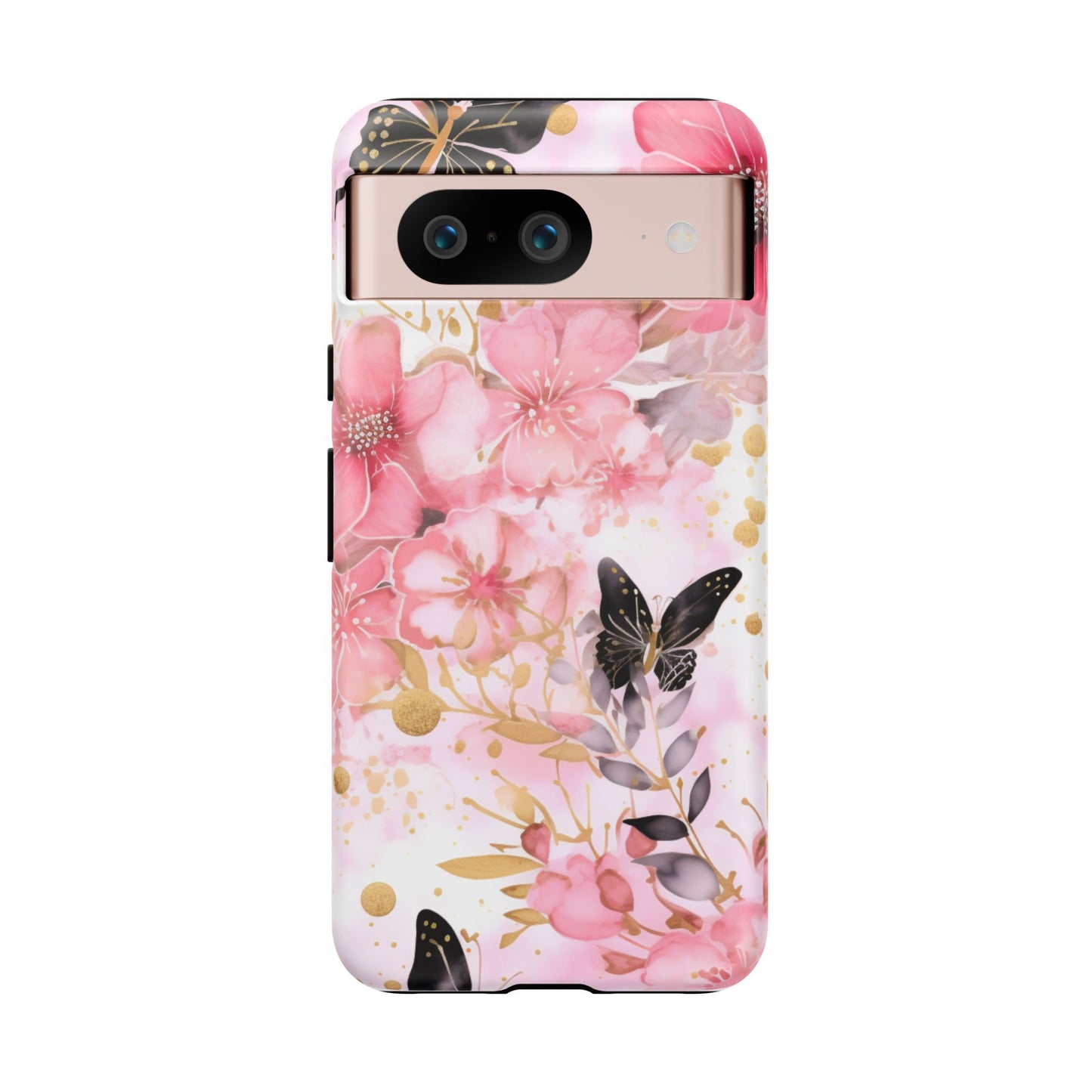 Pink Blossom & Gold Butterfly Mobile Case