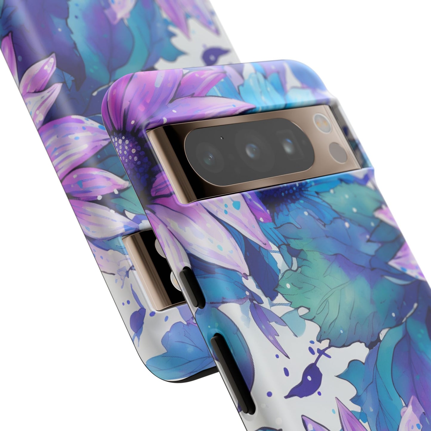 Dreamy Blue & Purple Floral Watercolor Mobile Case