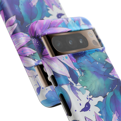 Dreamy Blue & Purple Floral Watercolor Mobile Case