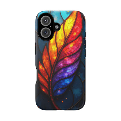 Vivid Feather: Stained Glass Abstract Art