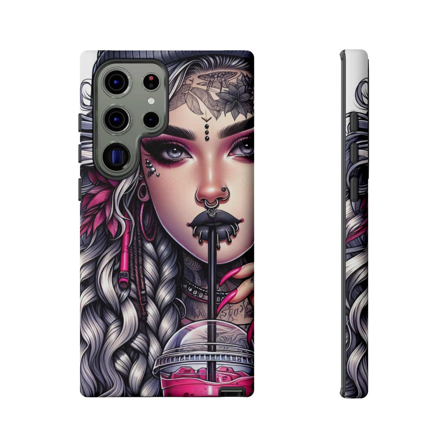Icy Rebel – Silver Dreads & Edgy Street Chic Mobile Cover