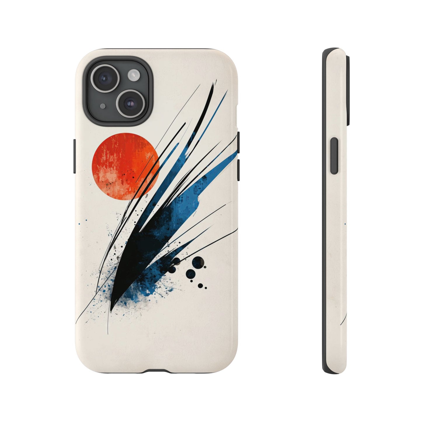 Zen Burst – Minimal Abstract Ink Stroke Phone Case for iPhone, Samsung & Pixel