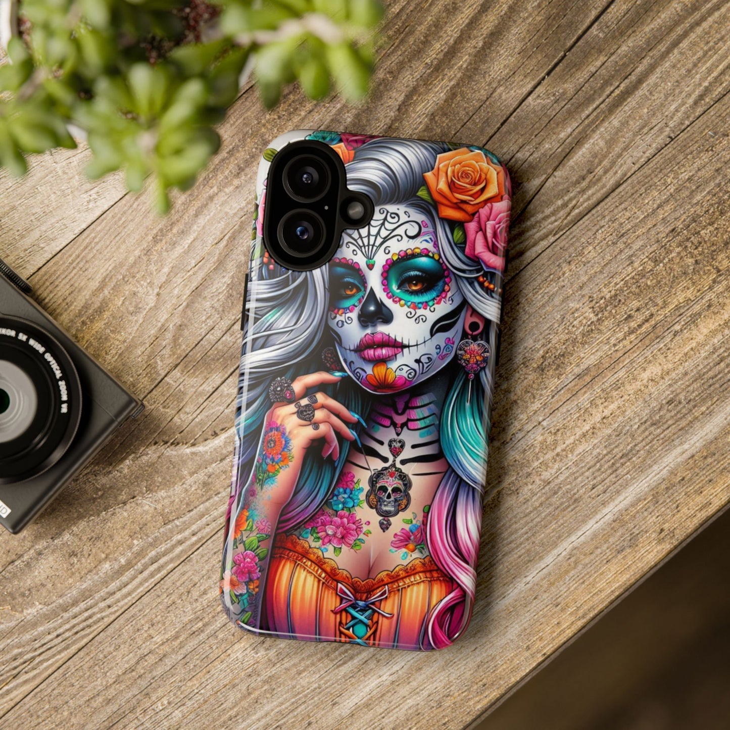 Sugar Skull Goddess – Día de los Muertos Floral Queen Mobile Cover