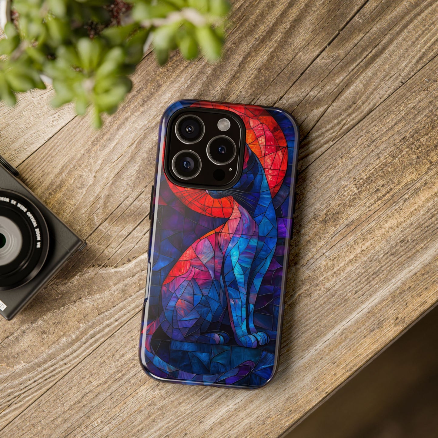 Mystic Paws – Stained Glass Cat Phone Case for iPhone, Samsung & Pixel