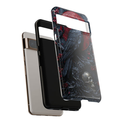 Gothic Sculpture Of Raven On Charcoal Tree Branch phone case design