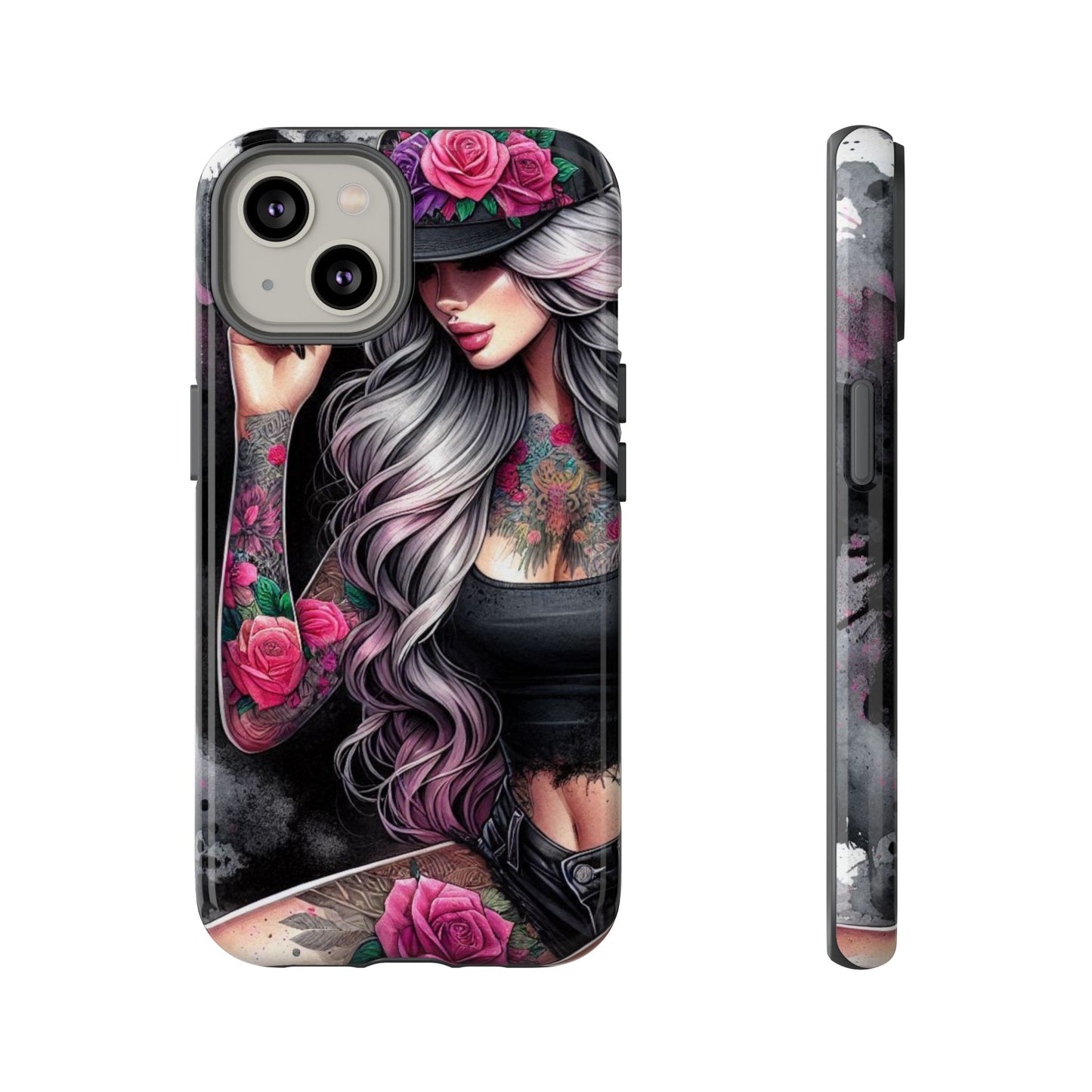 Ink & Roses – Edgy Floral Rebel Mobile Cover