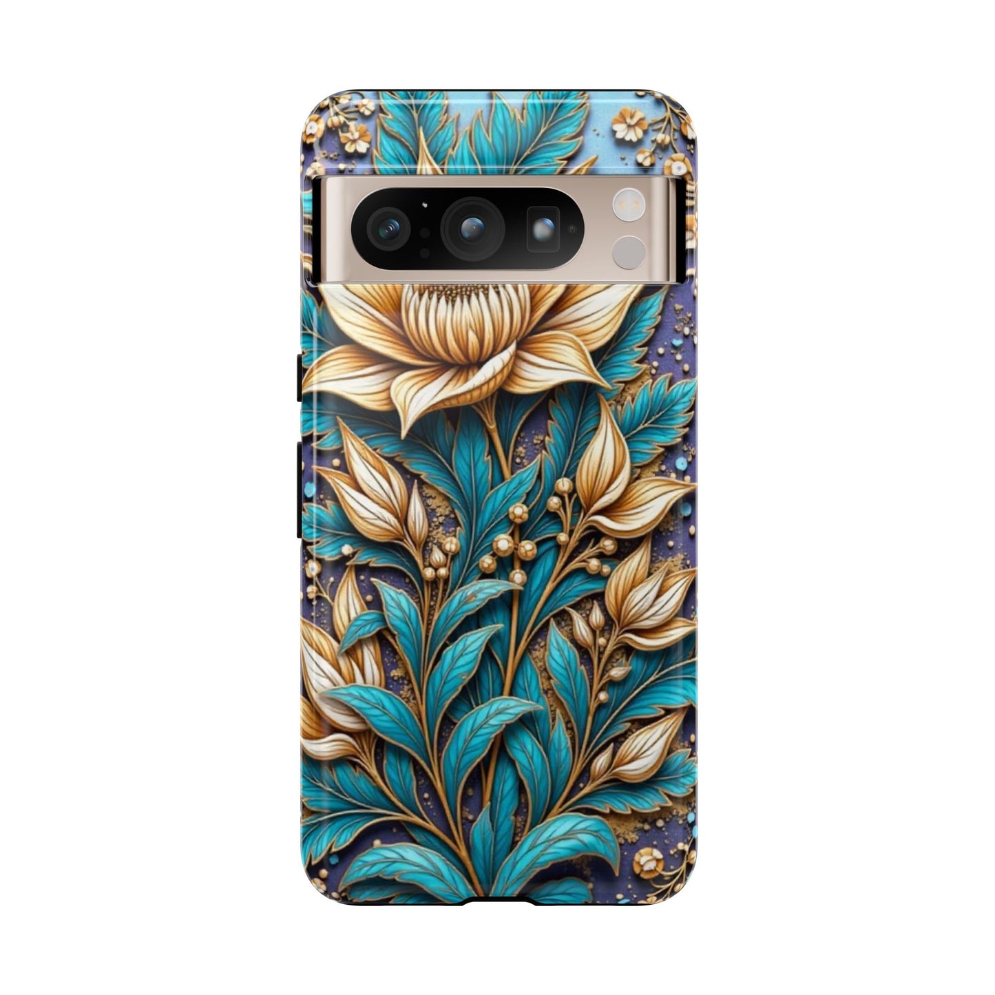 Golden Chrysanthemum: Floral Stained Glass Masterpiece