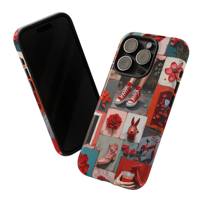 Red Sneakers & Roses Collage Phone Case