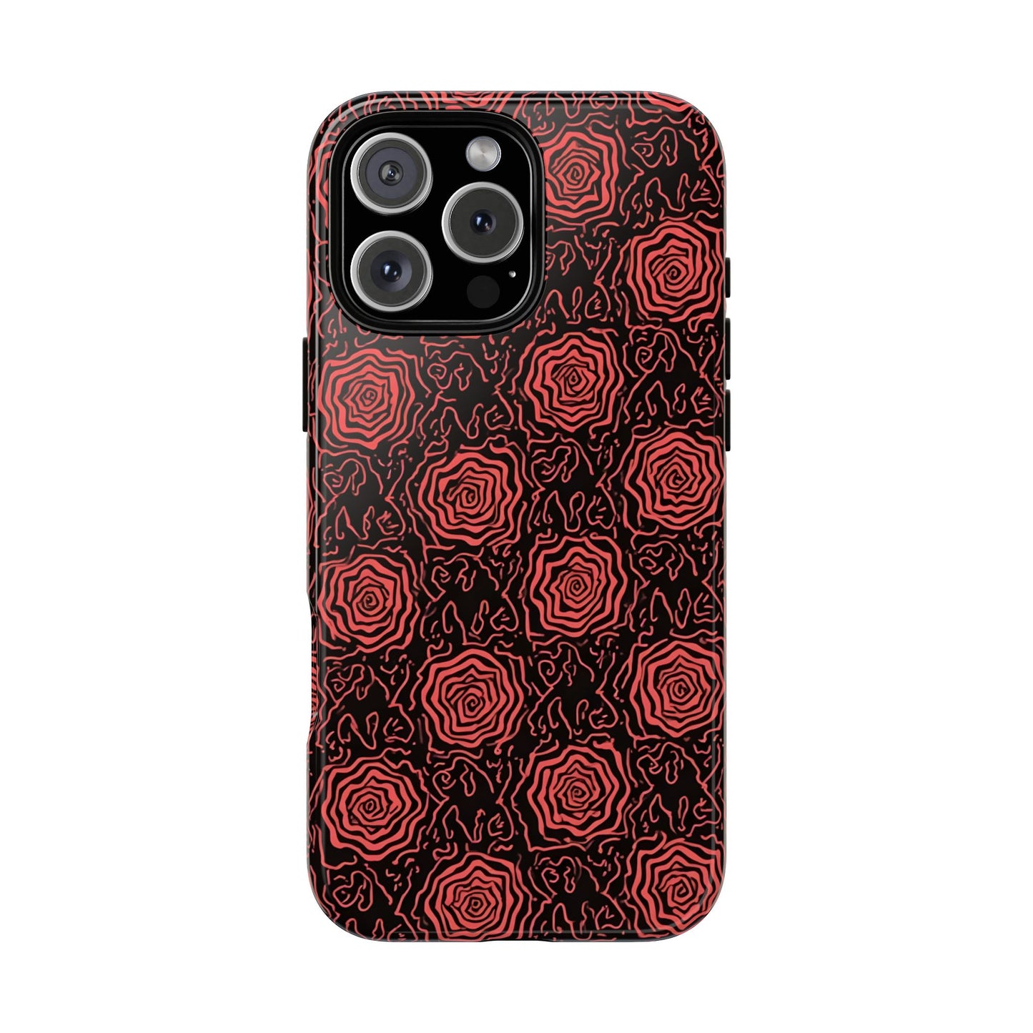 Red roses abstract geometric seamless pattern design