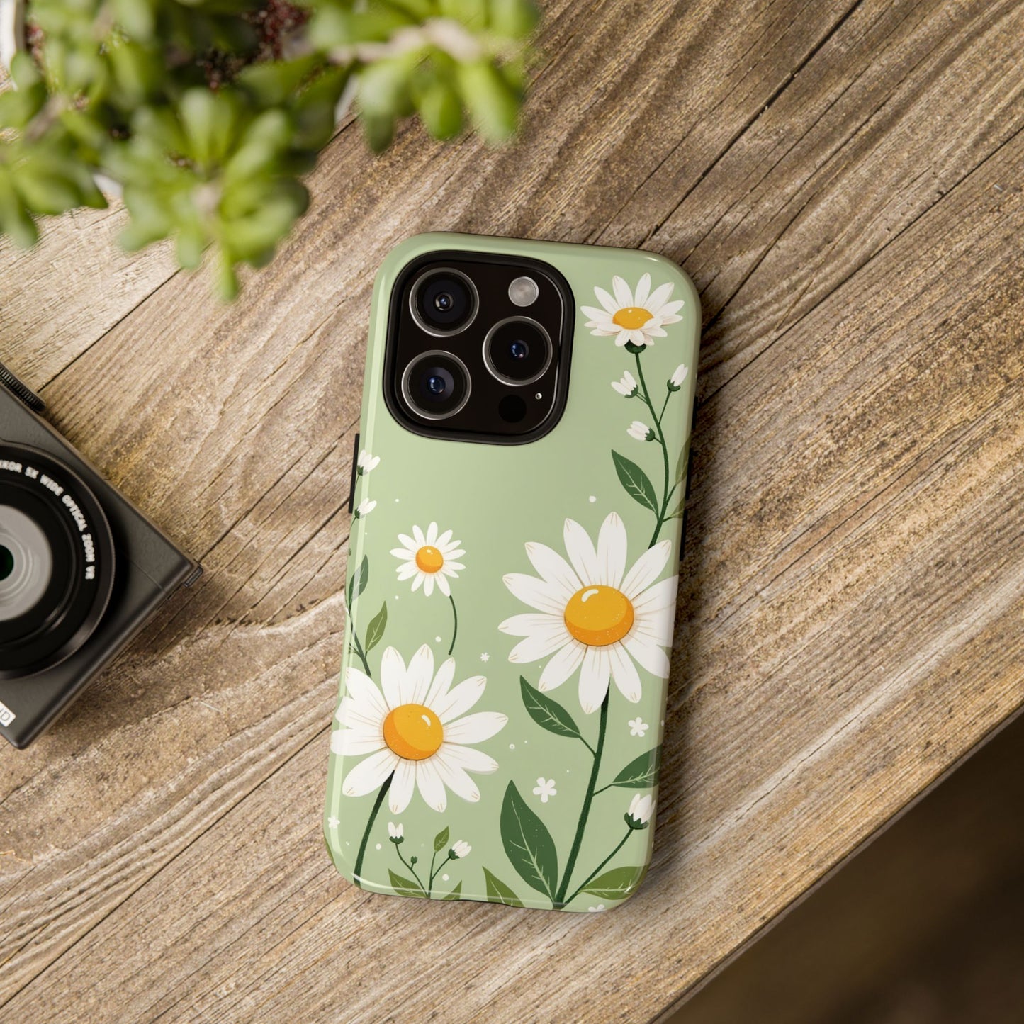 Green Floral Case, Daisy Pattern Design, Iphone Case Design, Perfect Gift For Her