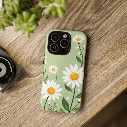 Green Floral Case, Daisy Pattern Design, Iphone Case Design, Perfect Gift For Her