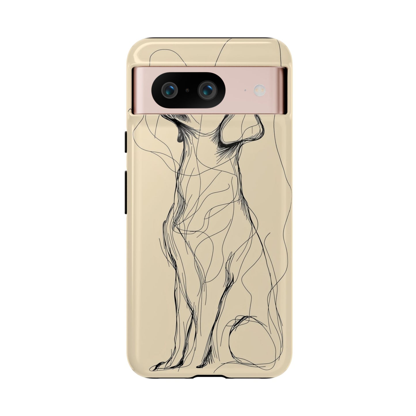 Loyal Lines: Abstract Dog Sketch Phone Case for iPhone, Samsung & Pixel