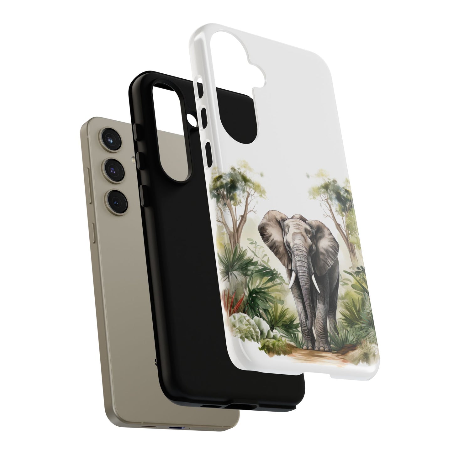 Serene Jungle Elephant Mobile Cover – Watercolor Wildlife Design