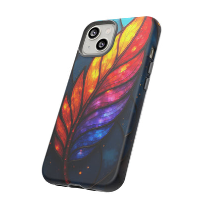 Vivid Feather: Stained Glass Abstract Art