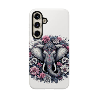 Ornate Floral Elephant Mobile Cover – Elegant Bohemian Art