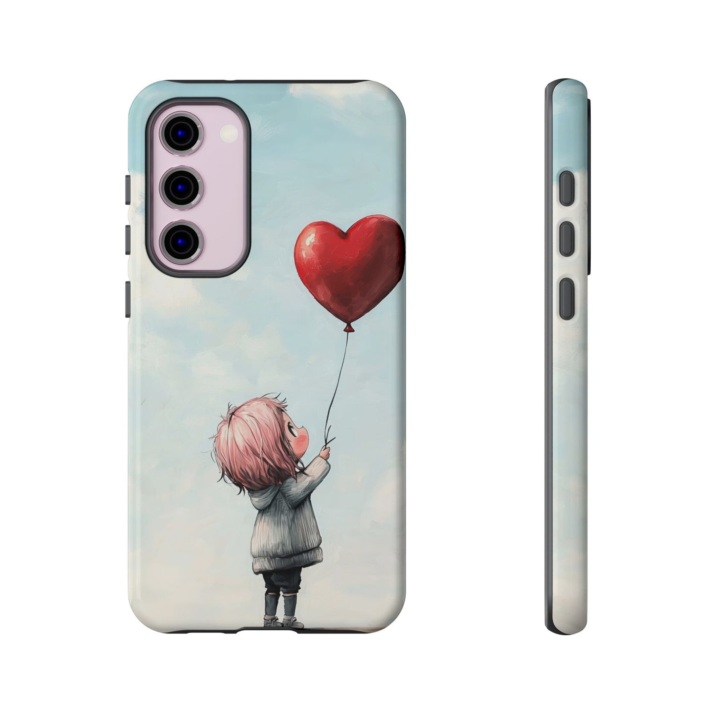 Anime Heart Balloon Phone Case – Dreamy & Cute Art for iPhone, Google Pixel & Samsung