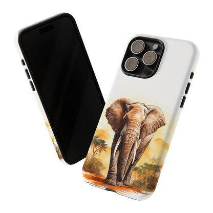 Safari Elephant Watercolor Mobile Cover – Majestic Wildlife Art