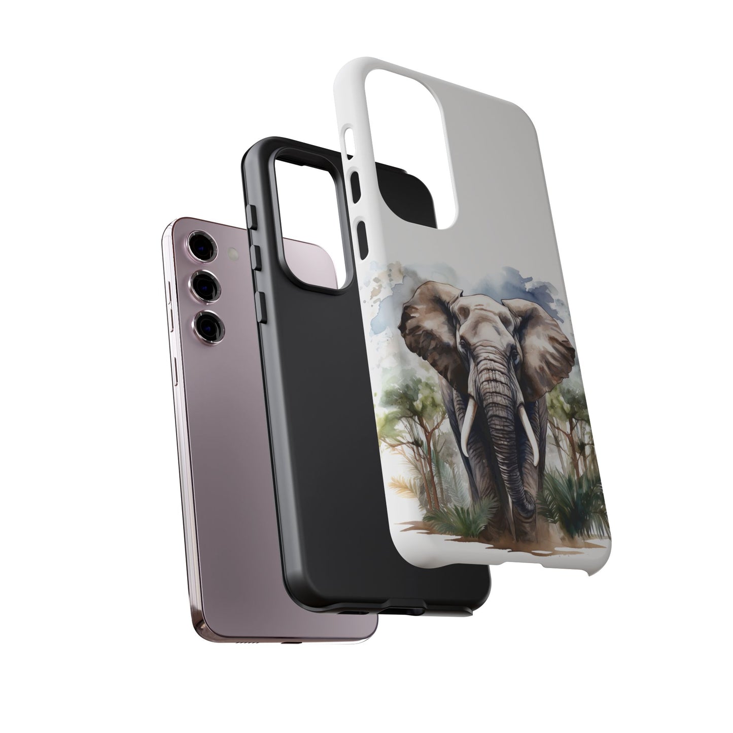 Majestic Watercolor Elephant Mobile Cover – Artistic Wildlife Design