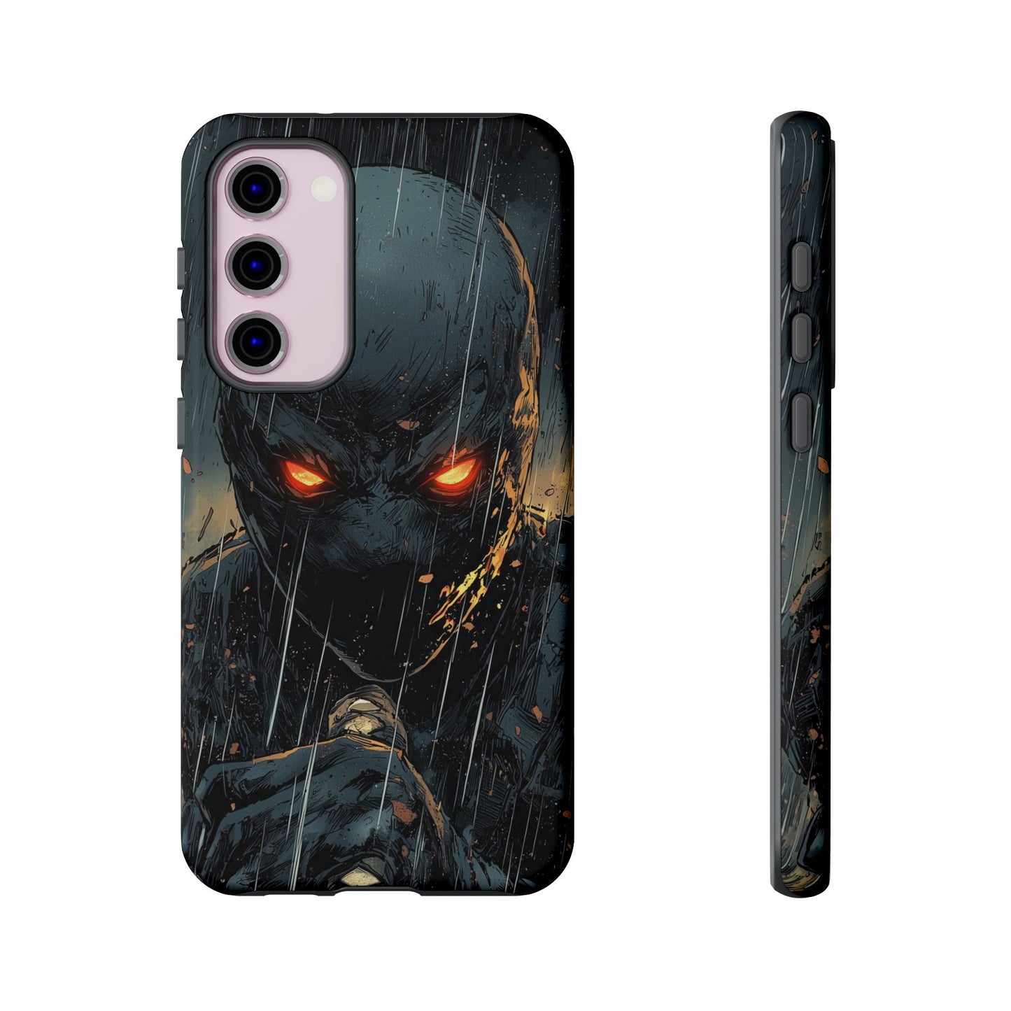 Shadowblade Vengeance | Dark Comic Assassin in the Rain Phone Case for iPhone, Samsung & Pixel