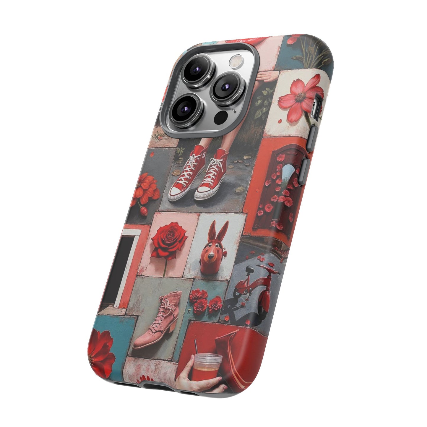 Red Sneakers & Roses Collage Phone Case
