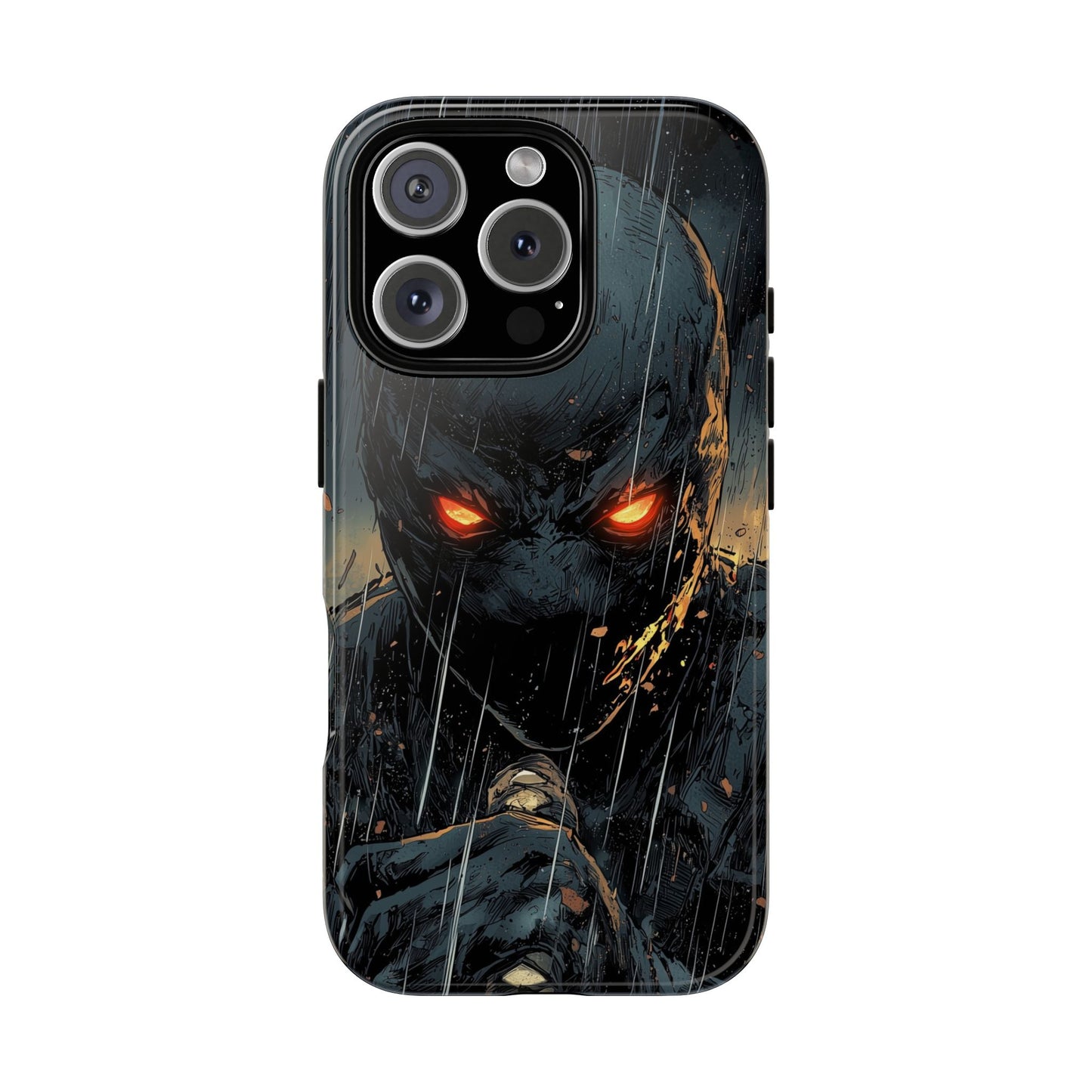 Shadowblade Vengeance | Dark Comic Assassin in the Rain Phone Case for iPhone, Samsung & Pixel