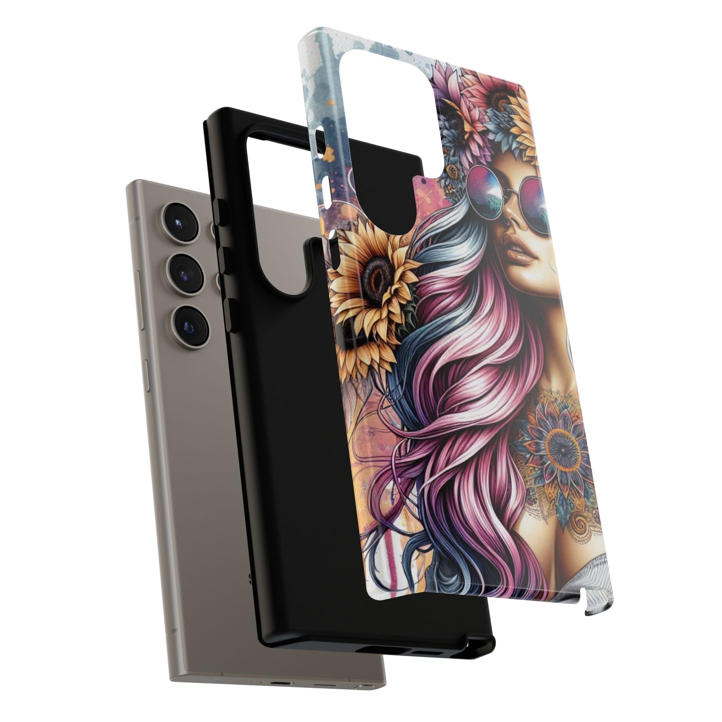 Bohemian Sunflower Queen – Retro Floral Fantasy Mobile Cover