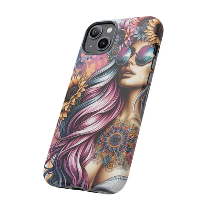 Bohemian Sunflower Queen – Retro Floral Fantasy Mobile Cover