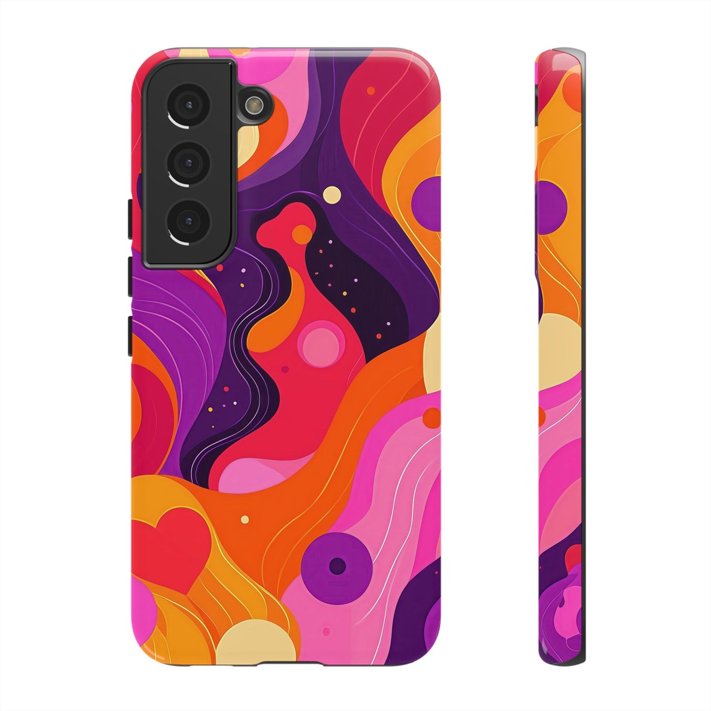 Love Vibes – Retro Abstract Groove Phone Case for iPhone, Google Pixel, Samsung