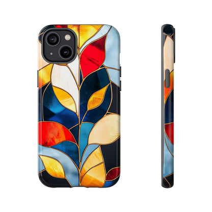 Ember Bloom – Vivid Leaf Mosaic Phone Case for iPhone, Samsung & Pixel