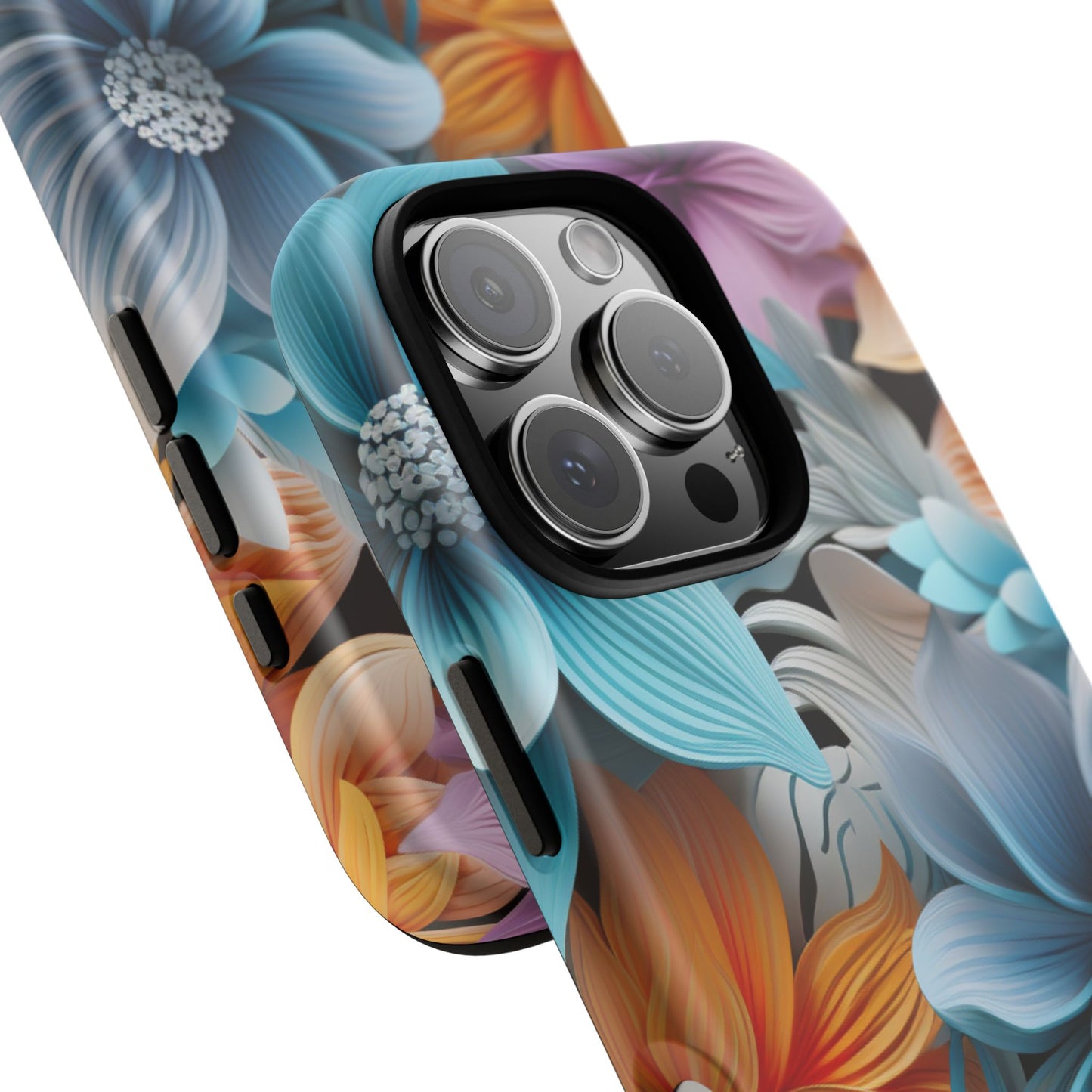 Elegant 3D Floral Bloom Mobile Case – Vivid & Artistic