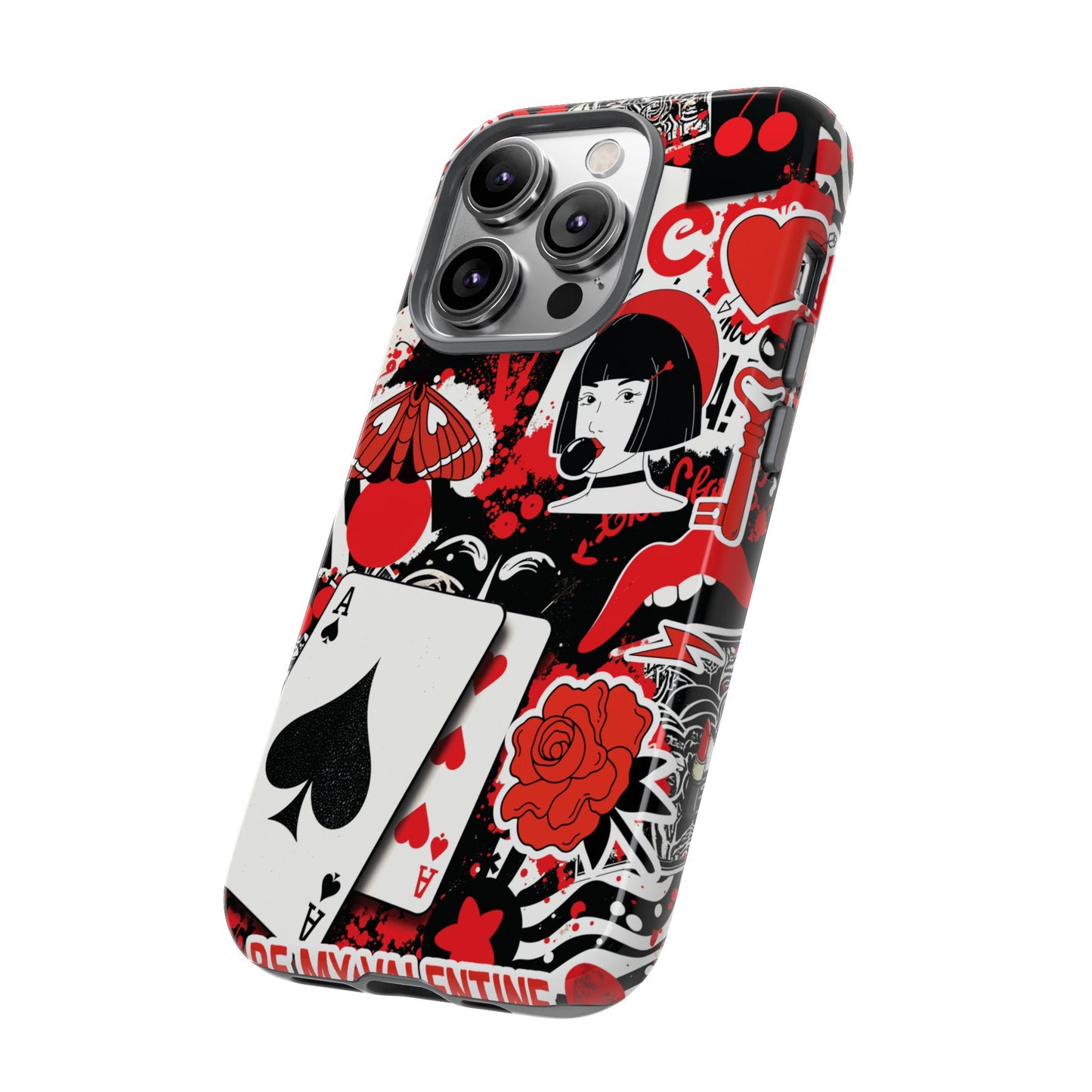 Bold Red & Black Ace Card Phone Case