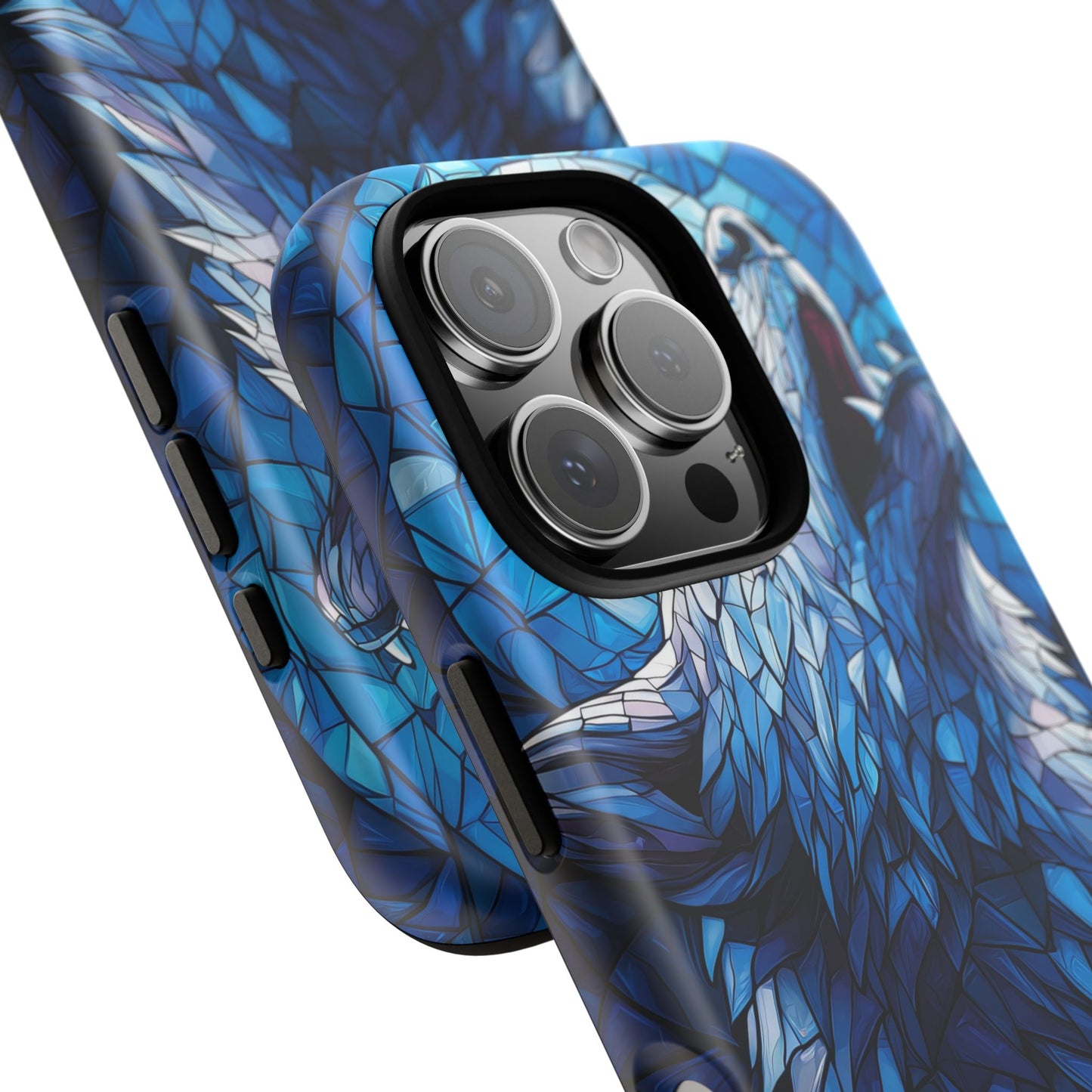Mystic Moon Wolf – Stained Glass Mosaic Phone Case for iPhone, Samsung & Pixel