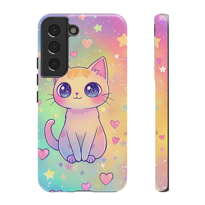 Rainbow Galaxy Cat Phone Case – Cute Anime Aesthetic for iPhone, Google Pixel & Samsung