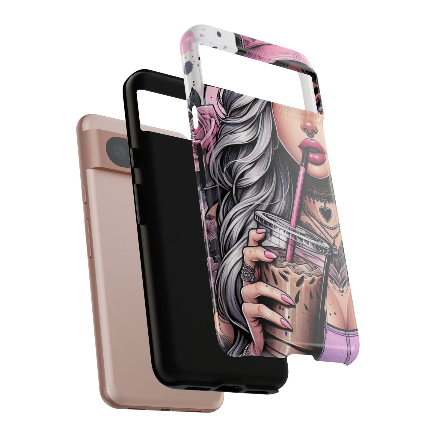Pink Aesthetic Rebel – Iced Coffee & Inked Beauty Mobile Cover