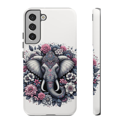 Ornate Floral Elephant Mobile Cover – Elegant Bohemian Art