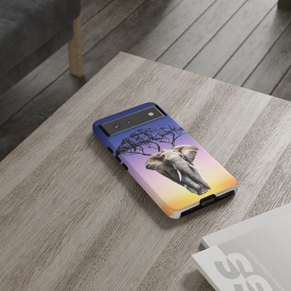 Surreal Elephant Tree Mobile Cover – Dreamy Sunset Fantasy