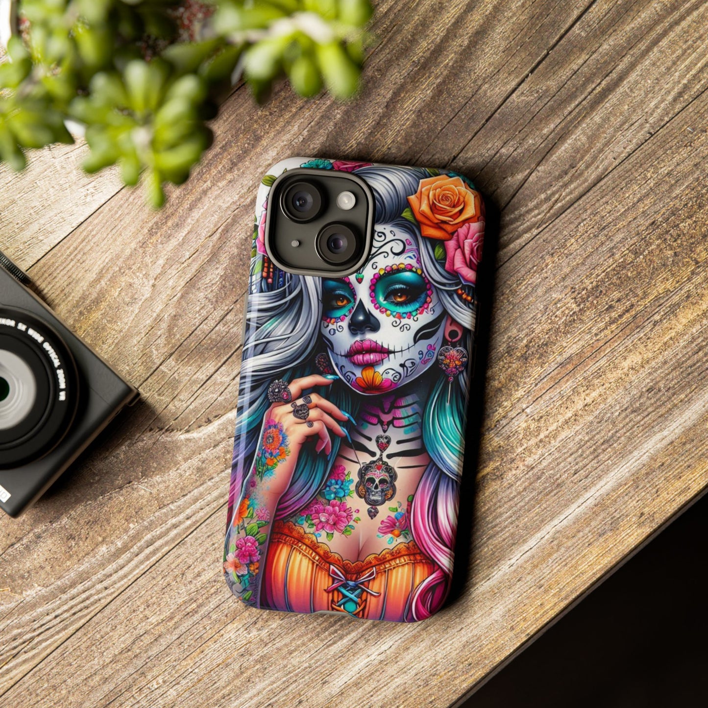 Sugar Skull Goddess – Día de los Muertos Floral Queen Mobile Cover