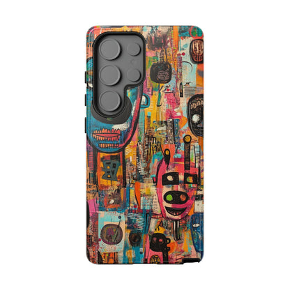 Abstract Basquiat Phone Case – Artistic Phone Protector – Bold, Graffiti-Inspired Street Art Cover - iPhone, Samsung & Google Pixel Cover - Artistic Painting Case, Art Lover Gift