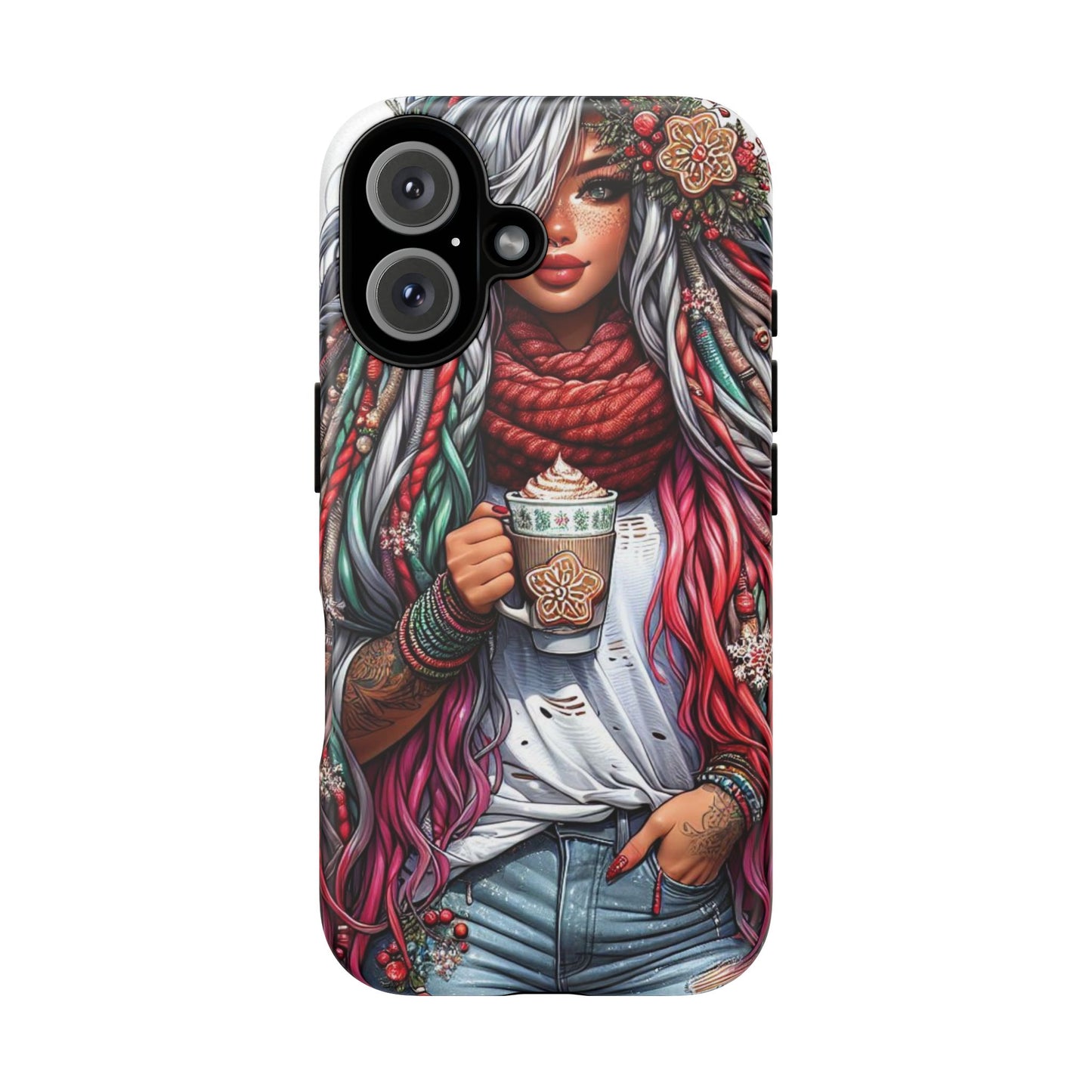 Boho Winter Queen – Cozy Dreads & Holiday Vibes Mobile Cover