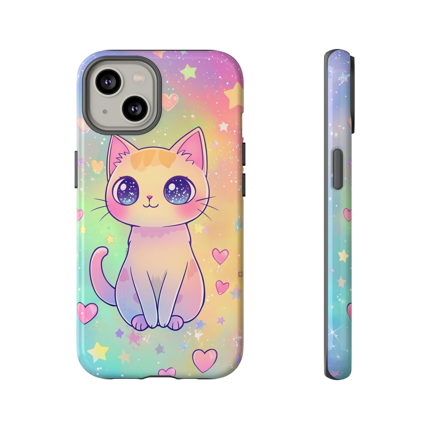 Rainbow Galaxy Cat Phone Case – Cute Anime Aesthetic for iPhone, Google Pixel & Samsung