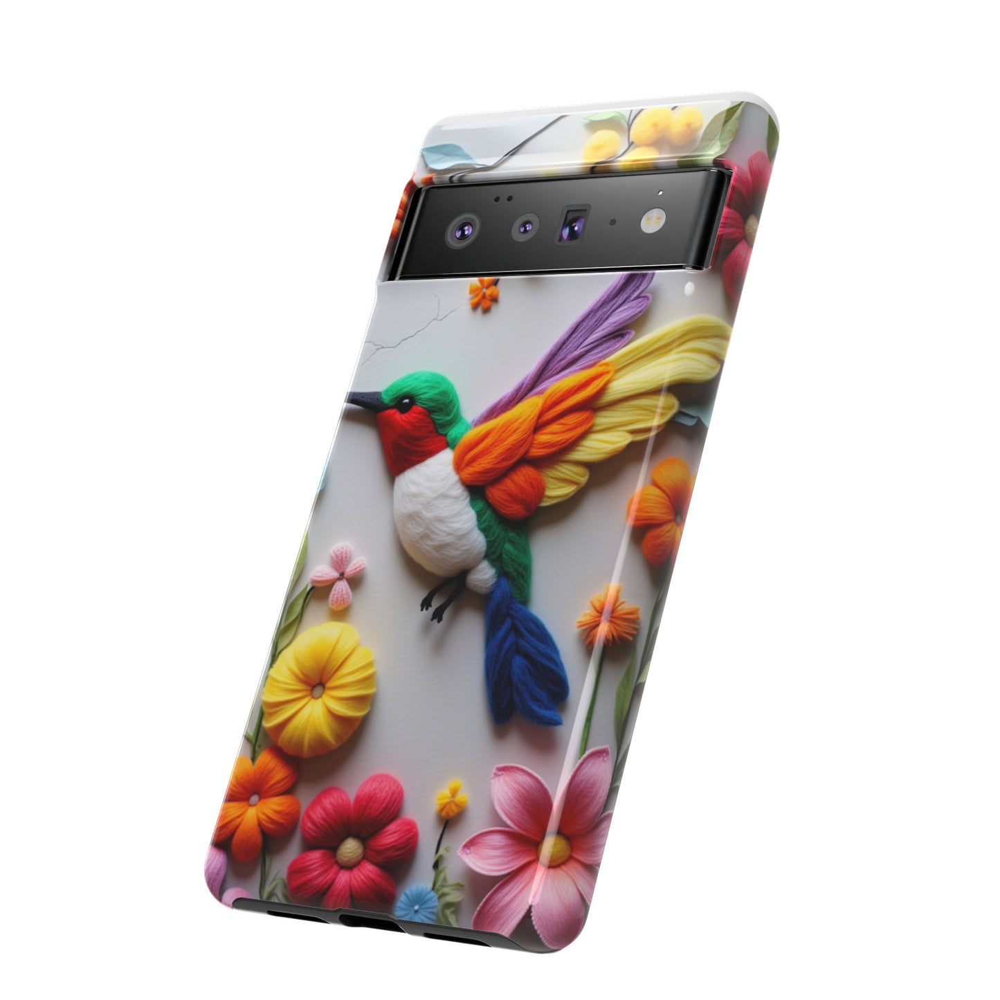 Elegant Hummingbird with Floral Mosaic Design | Nature's Artistic Vibes | iPhone 16 Pro