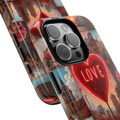 Neon Love Heart & Rose Phone Case