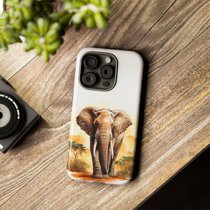 Safari Elephant Watercolor Mobile Cover – Majestic Wildlife Art