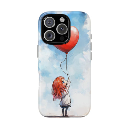 Anime Girl with Heart Balloon Phone Case – Cute & Inspirational Design for iPhone, Google Pixel & Samsung