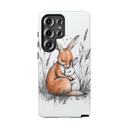 Bunny Embrace: Watercolor Woodland Hug Phone Case for iPhone, Samsung & Pixel