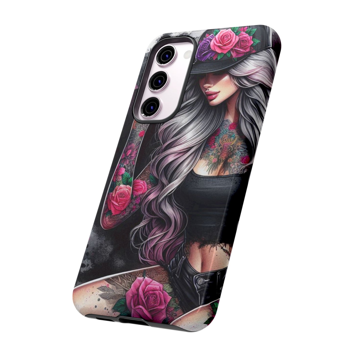 Ink & Roses – Edgy Floral Rebel Mobile Cover
