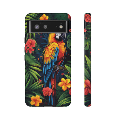 Floral Parrot Phone Case – Tropical Bird Design for iPhone, Samsung & Google Pixel