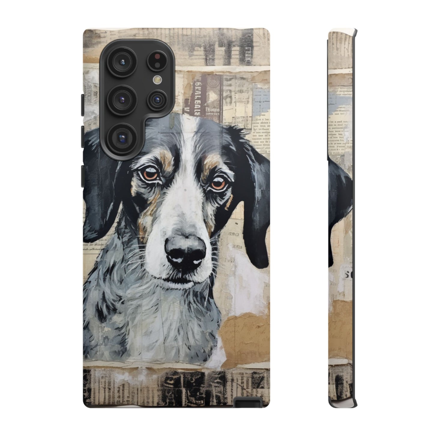 Rustic Dog Portrait – Vintage Collage Style