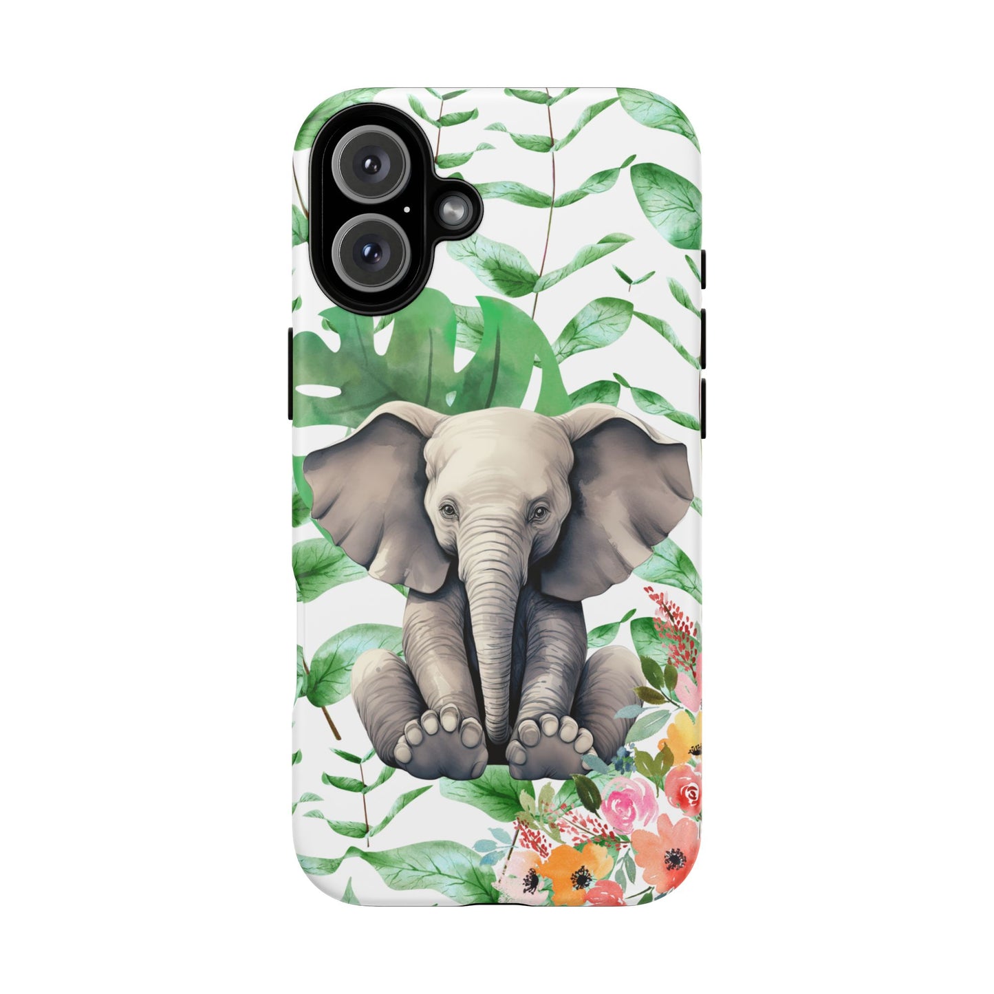 Cute Baby Elephant Mobile Cover – Floral & Tropical Aesthetic
